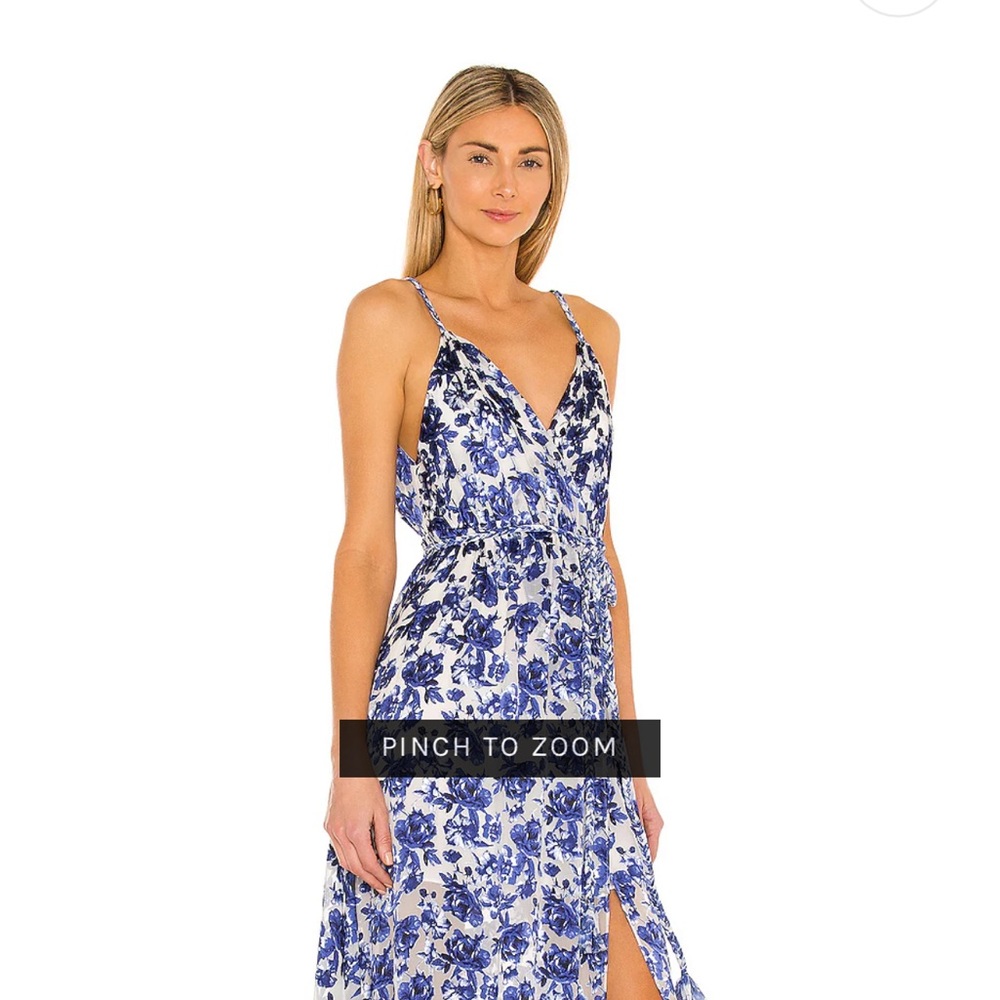 Alice and Olivia Samantha Blue Floral Dress